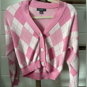 Primark plaid pink sweater size XS